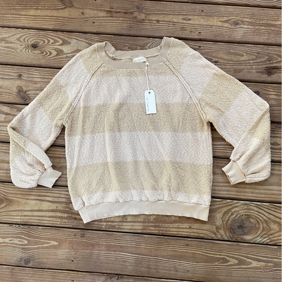 Sweaters - Together Cream Bouclé Terry Knit Sweatshirt Pullover Long Sleeve Size S